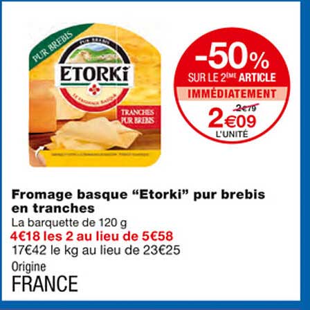 Fromage Basque "etorki" Pur Brebis En Tranches