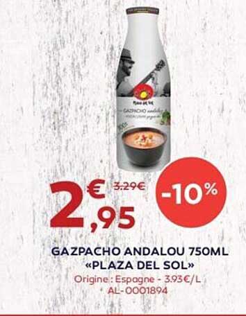gazpacho andalou 750 ml «plaza del sol»