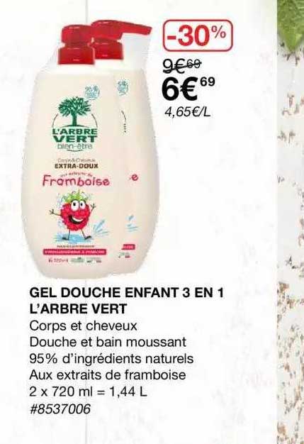 gel douche enfant 3 en 1 l'arbre vert