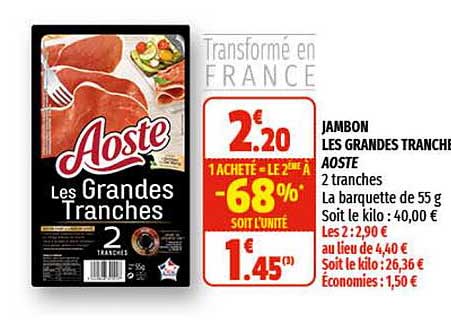 jambon les grandes tranche aoste