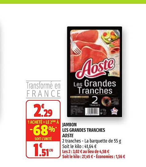 jambon les grandes tranches aoste