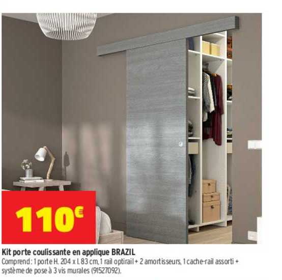 kit porte coulissante en applique brazil