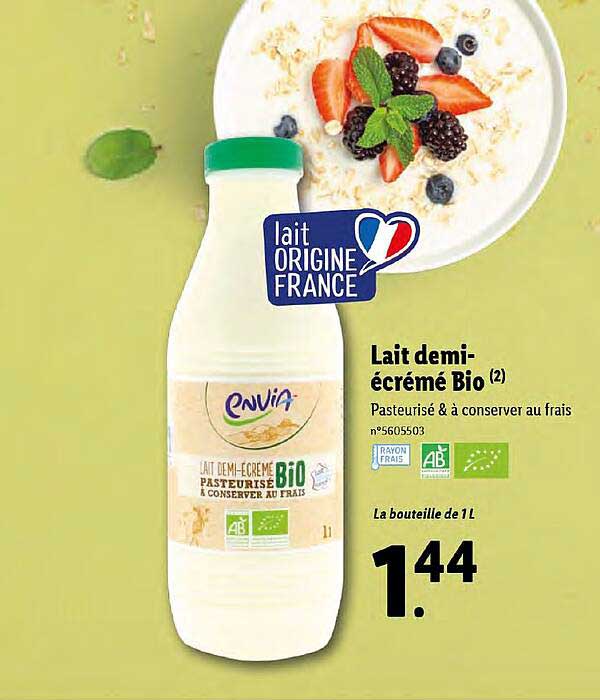 lait demi-ecreme bio