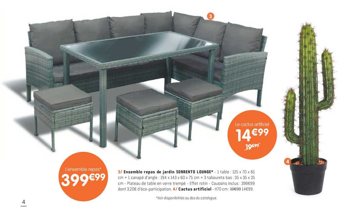 le cactus artificiel, ensemble repas de jardin sorrento lounge