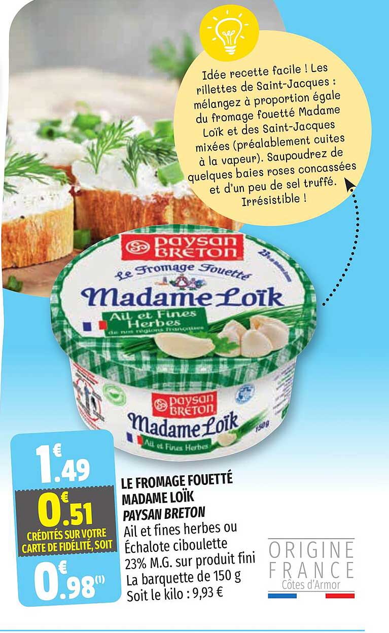 le fromage fouetté madame loïk paysan breton