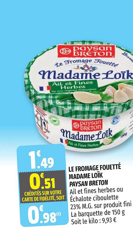 le fromage fouetté madame loïk paysan breton
