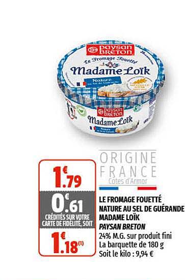 le fromage fouetté nature au sel de guérange madame loïk paysan breton
