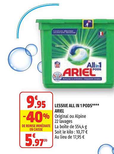 lessive all in 1 pods ariel