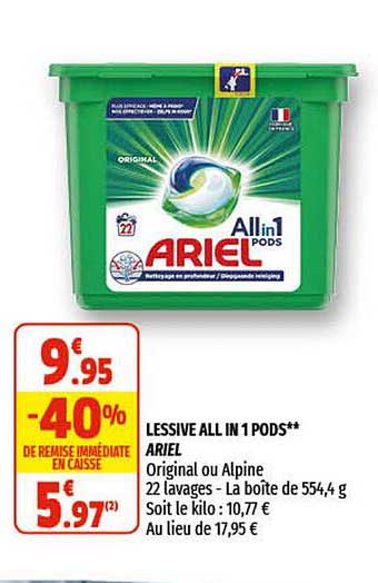 lessive all in 1 pods ariel