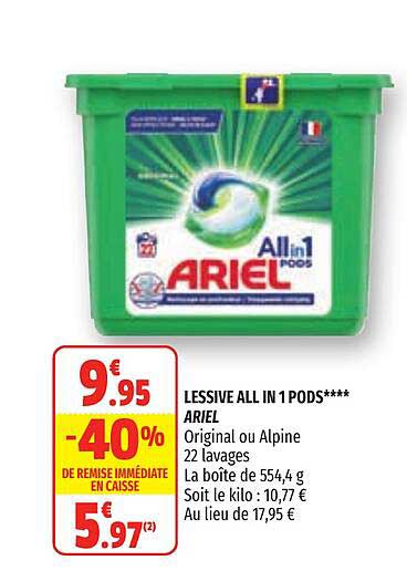 lessive all in 1 pods ariel