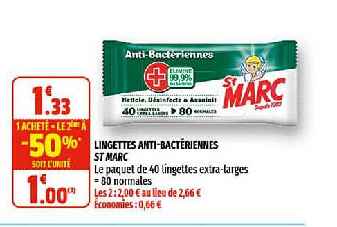 lingettes anti-bactériennes st marc