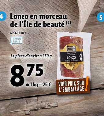 lonzo en morceau de l'ile de beaute