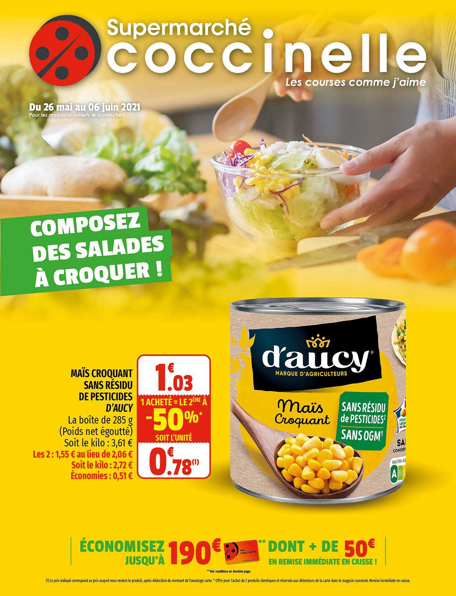 maïs croquant sans résidu de pesticides d'aucy