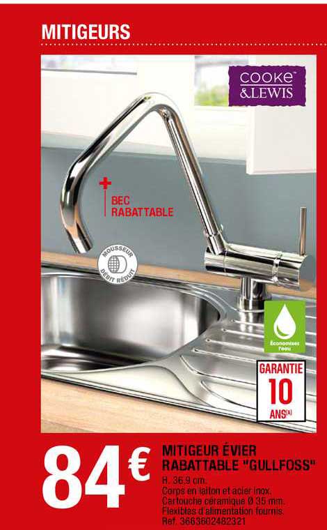 mitigeur évier rabattable "gullfoss"