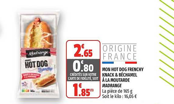 mon hot dog frenchy knack & béchamel à la moutarde madrange