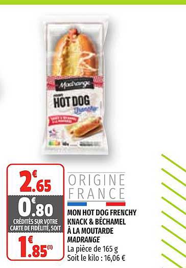mon hot dog frenchy knack & béchamel à la moutarde madrange