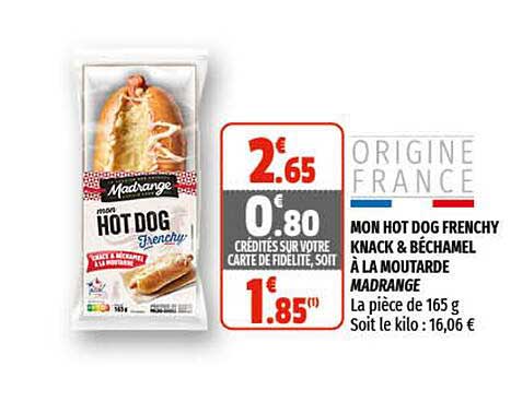 mon hot dog frenchy knack & béchamel à la moutarde madrange