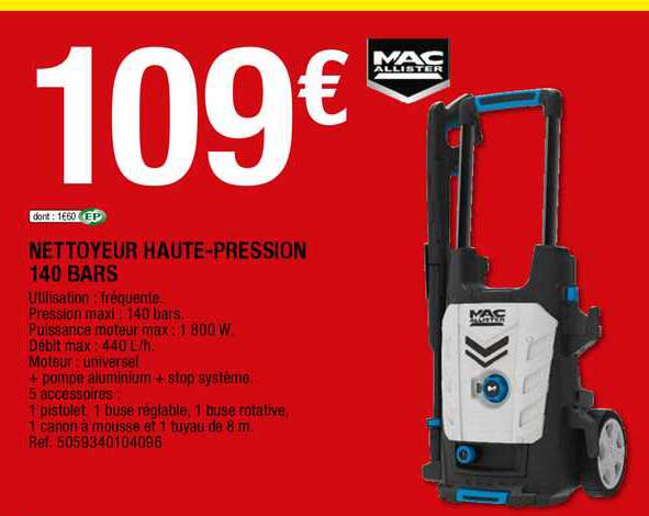 nettoyeur haute-pression 140 bars mac allister