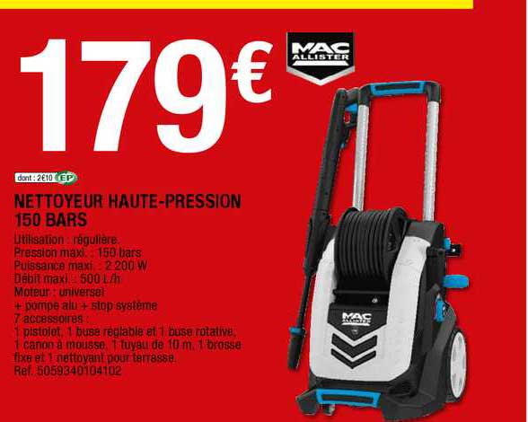 nettoyeur haute-pression 150 bars mac allister