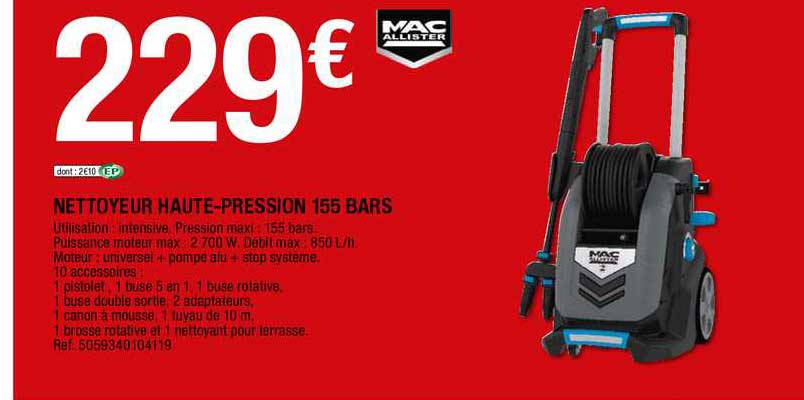 nettoyeur haute-pression 155 bars mac allister
