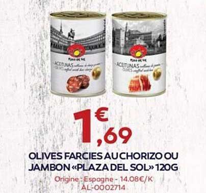 olives farcies au chorizo ou jambon "plaza del sol" 120 g