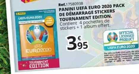 panini eufa euro 2020 pack de demarrage stickers tournament edition