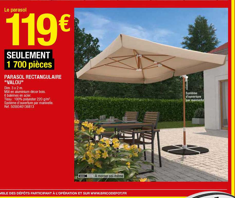 Parasol Rectangulaire "valou"