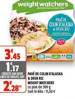 pavé de colin d'alaska & deux riz weight watchers