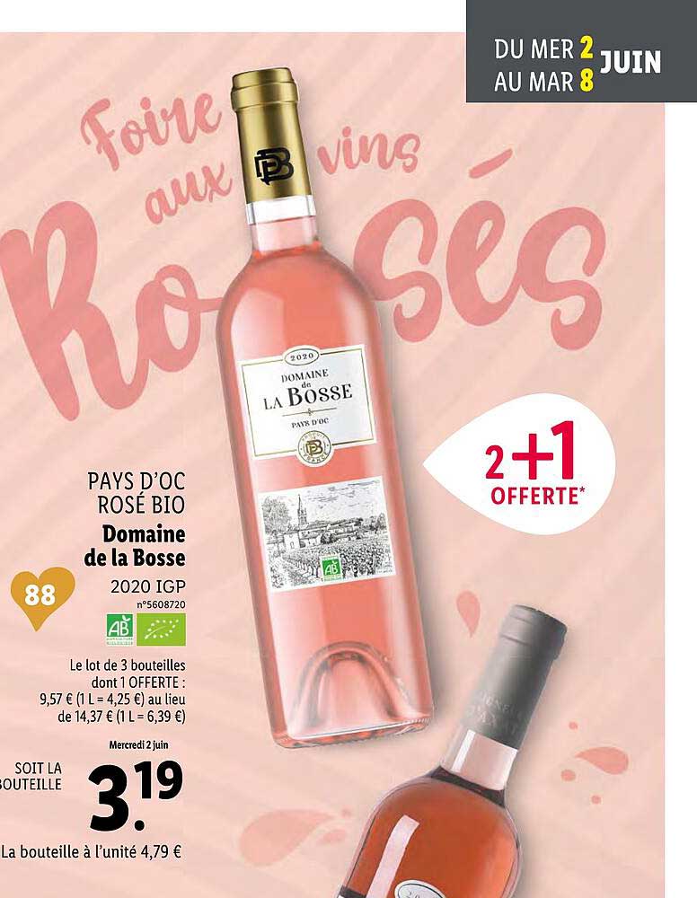 pays d'oc rose bio domaine de la bosse