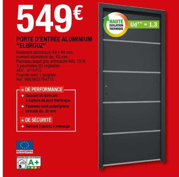 porte d'entrée aluminium "elbrouz"