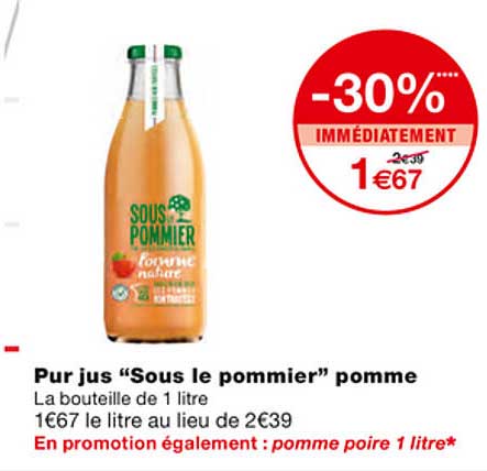 pur jus "sous le pommier" pomme