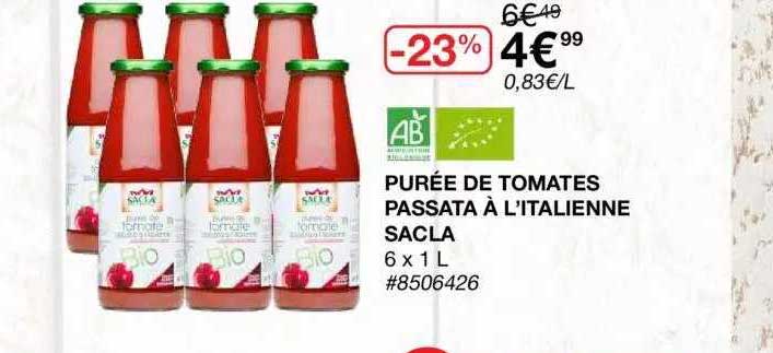 puree de tomates passata a l'italienne sacla