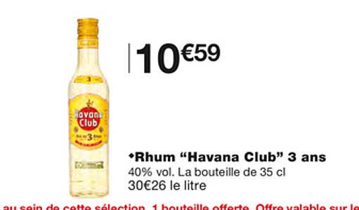 Rhum "havana Club" 3 Ans