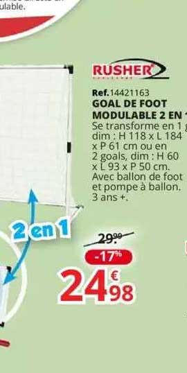 rusher goal de foot modulable 2 en 1