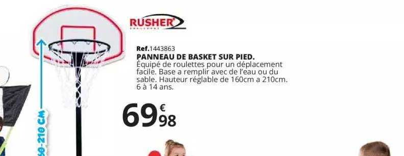 rusher panneau de basket sur pied