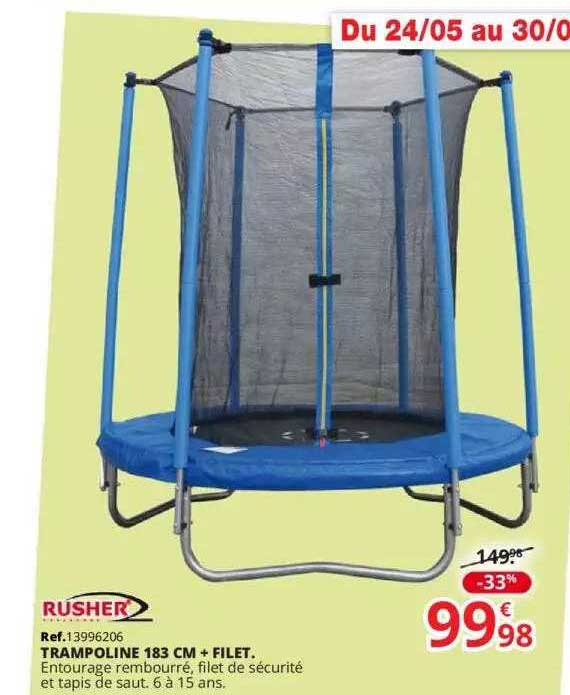 Rusher Trampoline 183 Cm + Filet