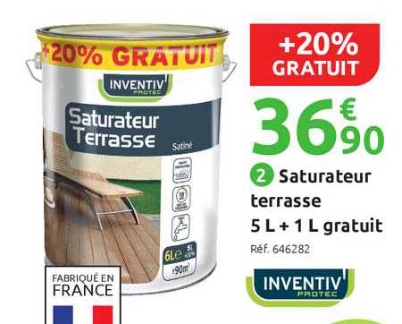 saturateur terrasse 5 l + 1 l gratuit inventiv protec