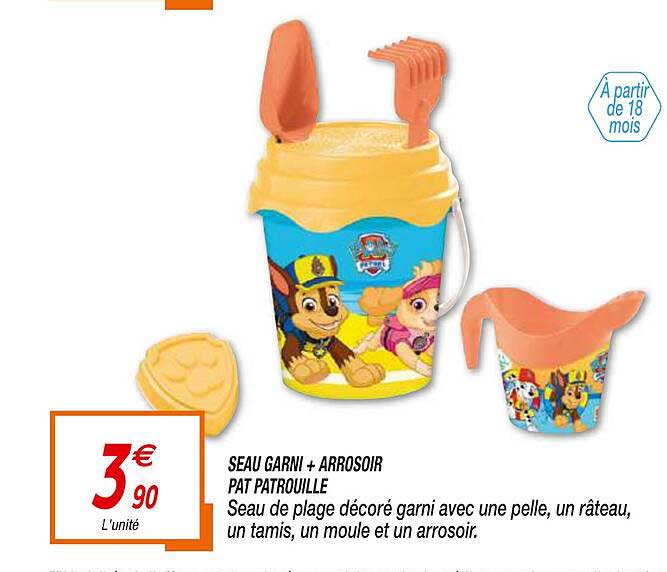 seau garni + arrosoir pat patrouille