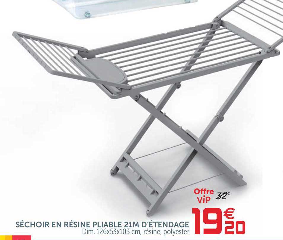 séchoir en résine pliable 21m d'étendage