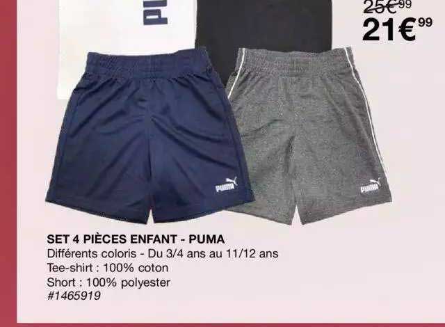 Set 4 Pieces Enfant-puma