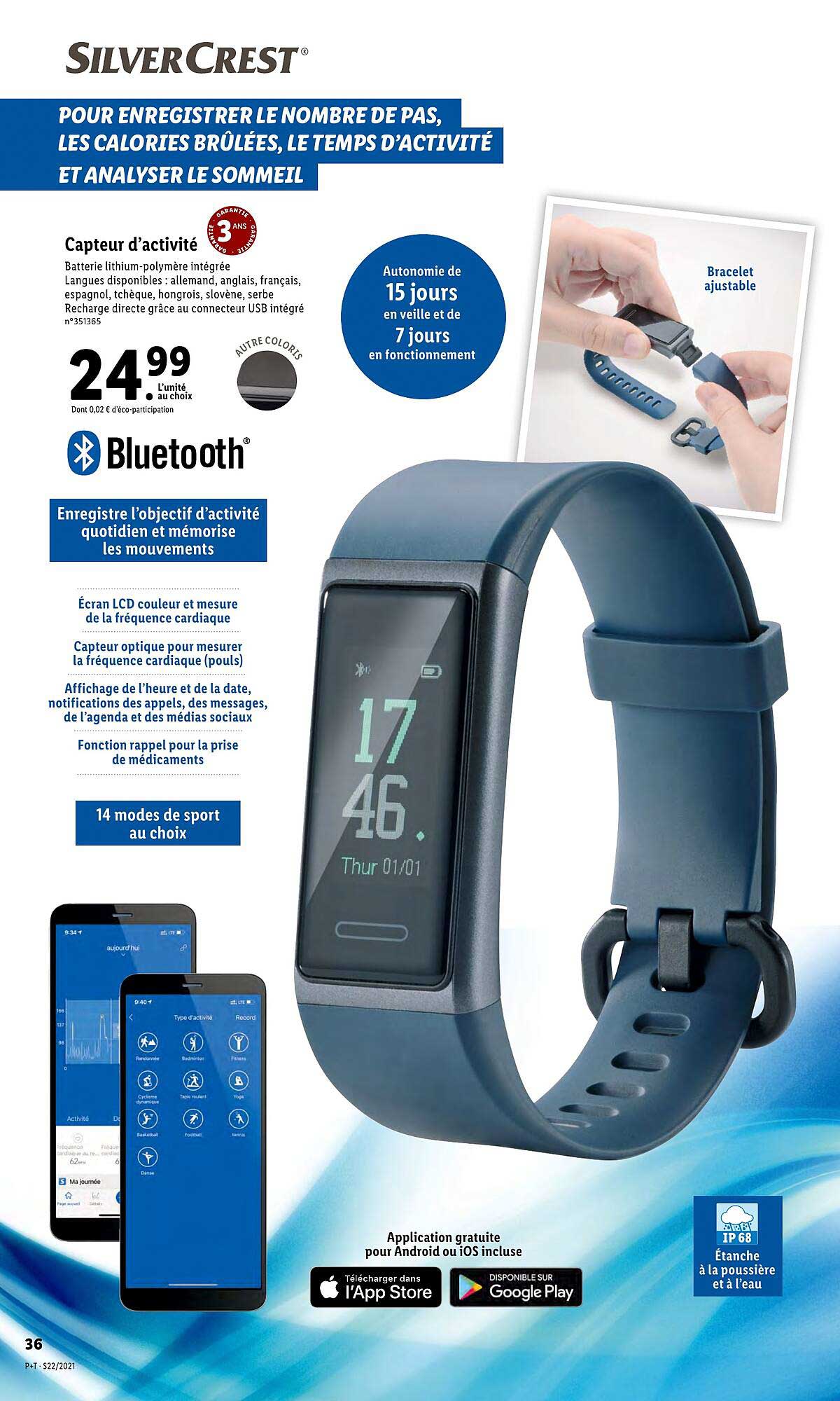 silvercrest capteur d'activite