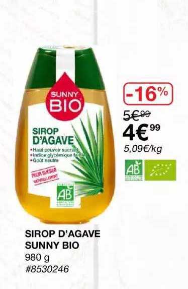 sirop d'agave sunny bio
