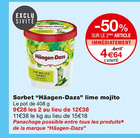 sorbet "häagen-dazs" lime mojito