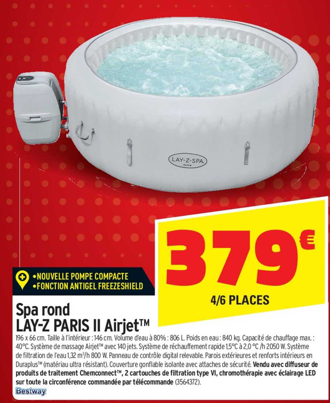 spa rond lay-z paris ii airjet