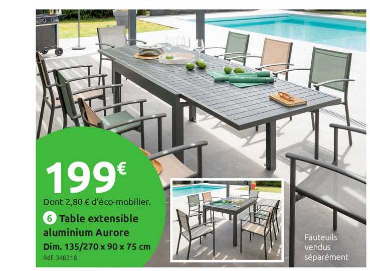 Table Extensible Aluminium Aurore