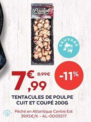 Tentacules De Poulpe Cuit Et Coupé 200 G