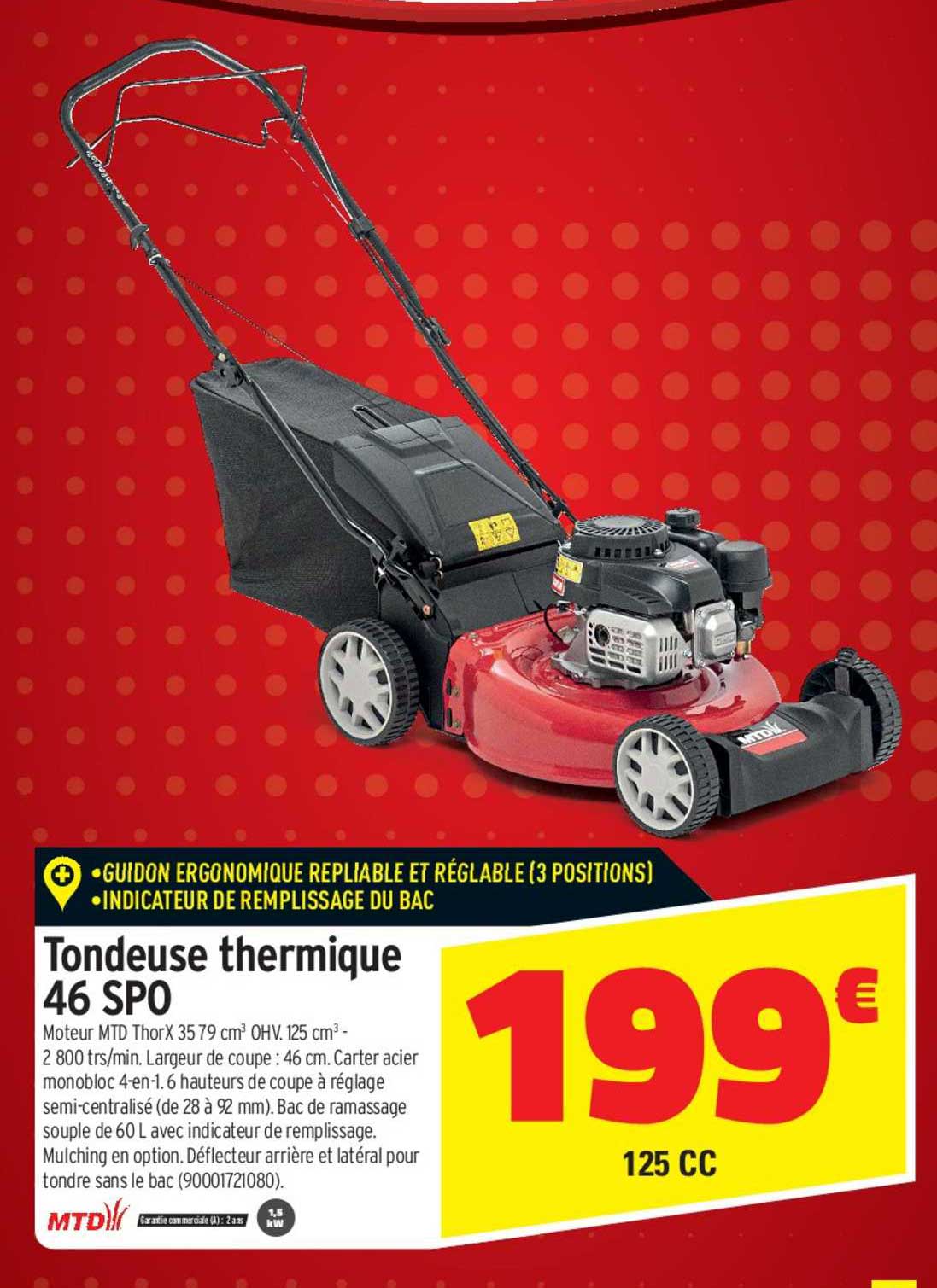 tondeuse thermique 46 spo