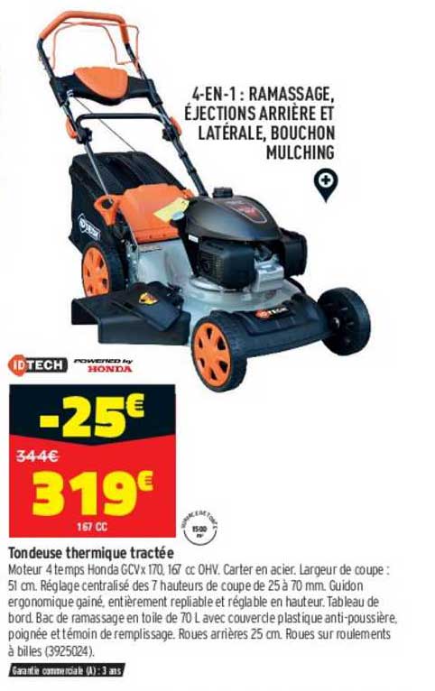 Tondeuse Thermique Tractée Idtech