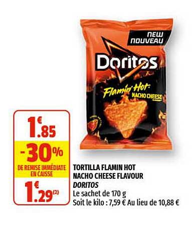 tortilla flamin hot nacho cheese flavour doritos