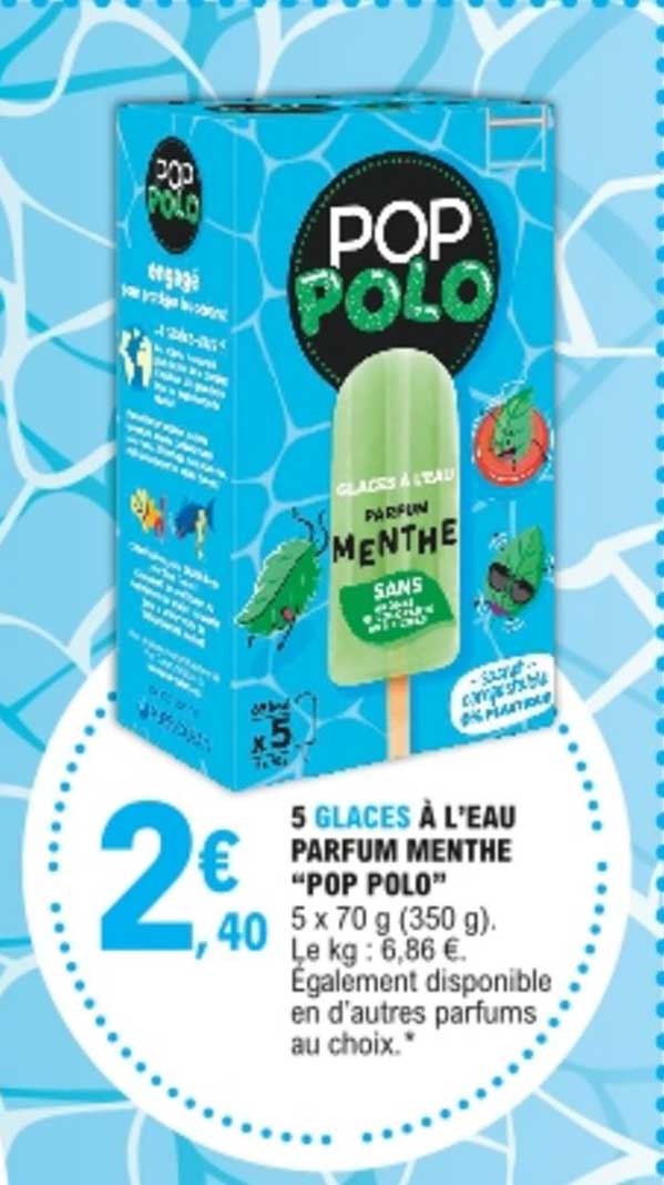 5 glaces à l'eau parfum menthe "pop polo"
